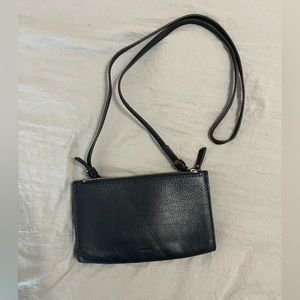 Fossil navy mini leather crossbody